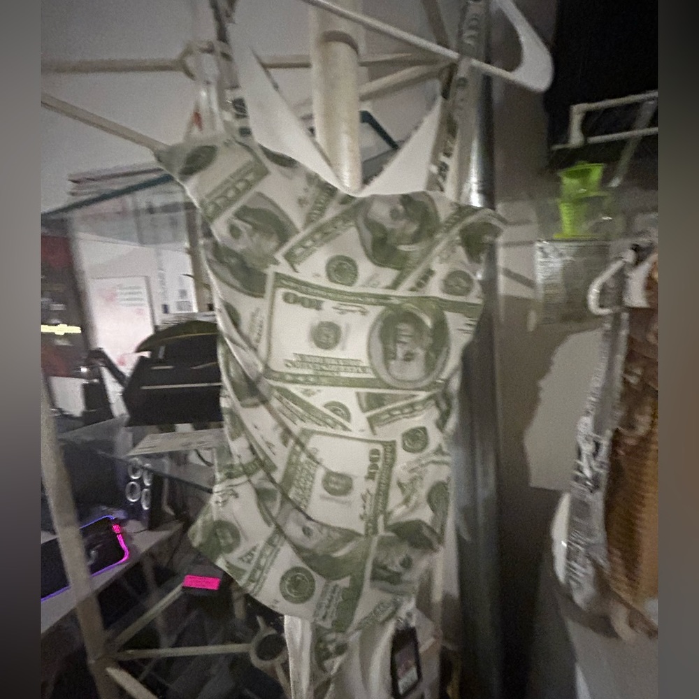 Jr dollar bill high cut bodysuit